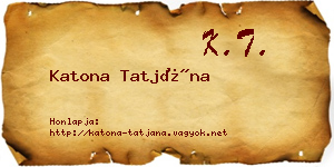 Katona Tatjána névjegykártya