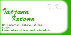tatjana katona business card